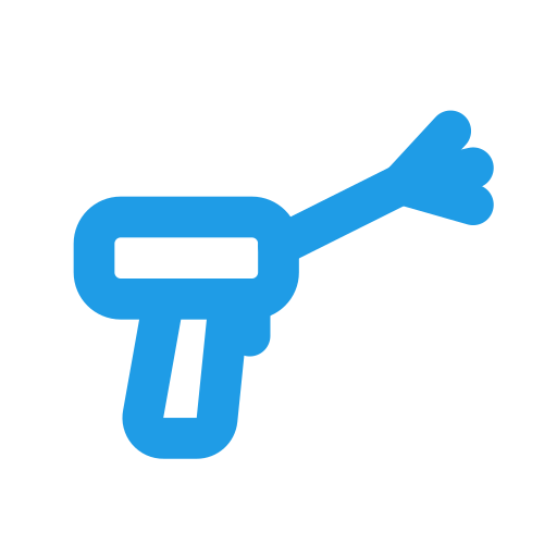 Blue power washing gun icon for cleaning services.